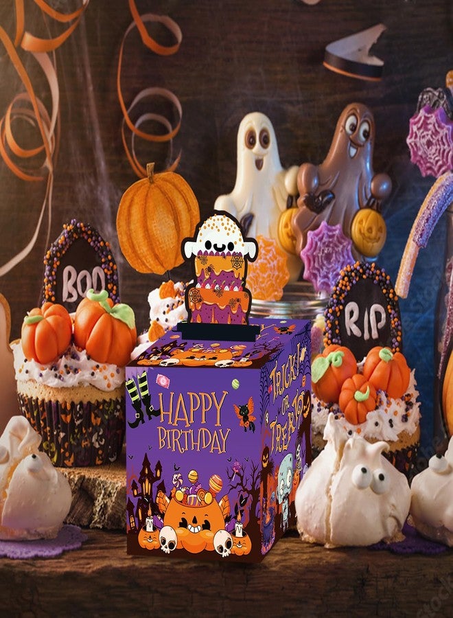 Racenaf Halloween Birthday Party Decorations Money Box - Happy Birthday Money Box for Cash Gift Pull and 30Pcs Transparent Bags for Kids Women Men Girls Boys Halloween Birthday Gift - Image 5